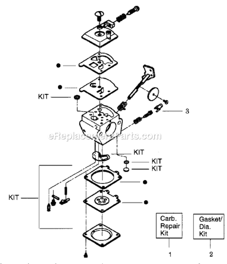 Page B Diagram and Parts List for GTI16D  Weed Eater Trimmer